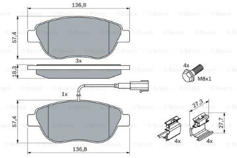 Fiat Grande Punto 1.4 2007-2009 Bosch Ön Balata NETPAR23708