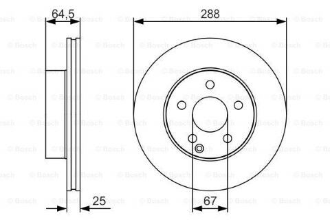 Mercedes C Serisi (204) C200CDI 2.2 2007-2010 Bosch Ön Disk 288mm 2 Adet