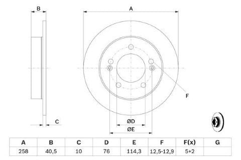 Kia Venga 1.6 2009-2013 Bosch Arka Disk 2 Adet