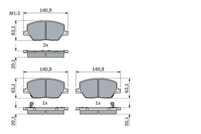 Fiat 500X 1.4 2014-2019 Bosch Ön Balata WVA22165