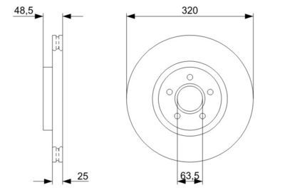 Volvo S40 1.6 D2 2011-2012 Bosch Ön Disk 320x25mm 2 Adet