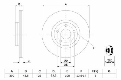 Volvo S40 1.6 2004-2012 Bosch Ön Disk (300 mm) 2 Adet