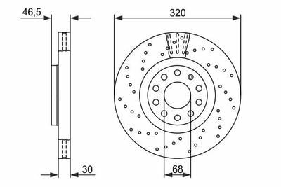 Audi A4 2.0TFSI 2004-2006 Bosch Ön Disk Delikli 2 Adet
