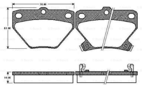Toyota Yaris 1.3 1999-2005 Bosch Arka Balata WVA23521