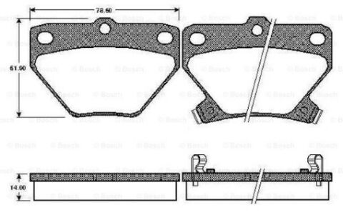 Toyota Yaris 1.0 2001-2005 Bosch Arka Balata WVA23521