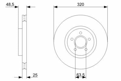 Volvo V40 2.0 D2 2015-2018 Bosch Ön Disk 320x25mm 2 Adet