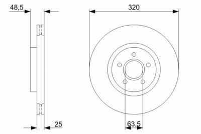 Volvo V40 2.0 D4 2014-2016 Bosch Ön Disk 320x25mm 2 Adet