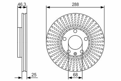 Audi A4 2.0TFSI 2004-2006 Bosch Ön Disk 288mm 2 Adet