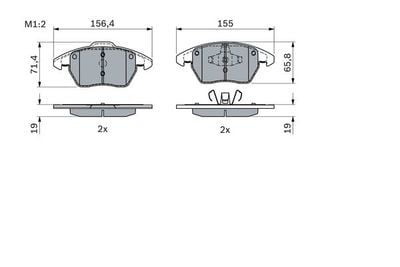 Volkswagen Polo 1.4 2009-2010 Bosch Ön Balata WVA  23589