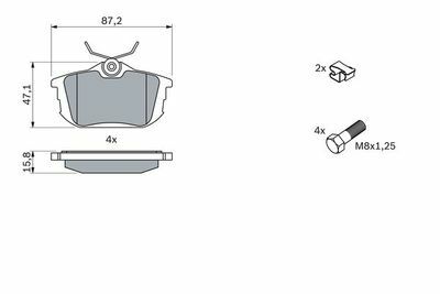 Volvo S40 2.0 T 1998-2004 Bosch Arka Balata NETPAR21861