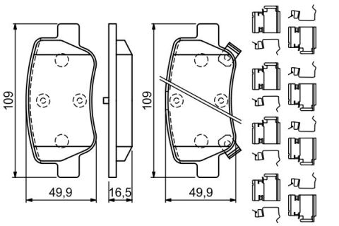 Toyota Avensis 1.6D4D 2015-2018 Bosch Arka Balata NETPAR24885