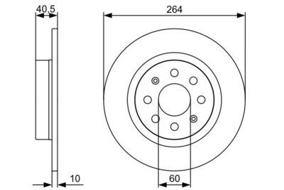 Opel Corsa E 1.4 2014-2018 Bosch Arka Disk 264mm 2 Adet