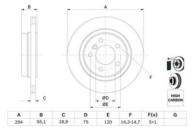 BMW 3 E46 320td Compact 2.0 2001-2004 Bosch Arka Disk 294mm 2 Adet