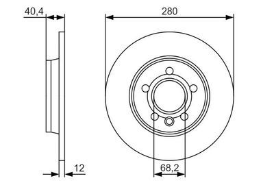Volkswagen Transporter T4 2.5TDI 1995-2003 Bosch Arka Disk 280mm 2 Adet