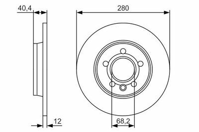 Volkswagen Transporter T4 2.4 Dizel 1997-2003 Bosch Arka Disk 280mm 2 Adet