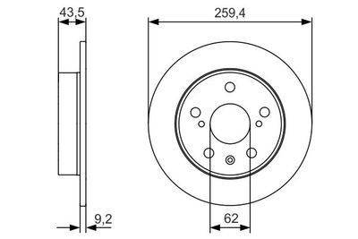 Suzuki Vitara S 1.4 2015-2022 Bosch Arka Disk 259mm 2 Adet