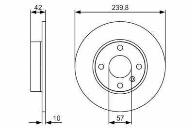 Opel Astra G 1.7DTI 2000-2004 Bosch Arka Disk 4 Bijon 240mm 2 Adet