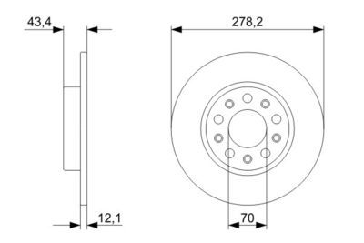 Jeep Renegade 1.6MJ 2014-2021 Bosch Arka Disk 278x12mm 2 Adet