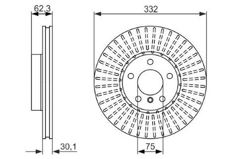 BMW X5 E70 xD 30i 3.0 2008-2010 Bosch Ön Disk 332mm 2 Adet