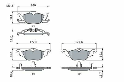 Opel Astra G 1.4 1997-2004 Bosch Ön Balata 23066