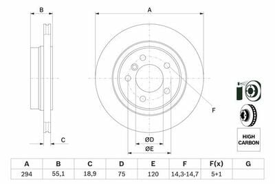 BMW 3 E46 320i 2.2 2000-2005 Bosch Arka Disk 294mm 2 Adet