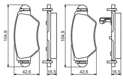 Opel Astra G 1.6 1997-2005 Bosch Arka Balata 23258