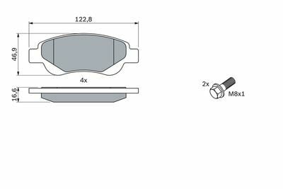 Citroen C1 1.0 2005-2016 Bosch Ön Balata 23959