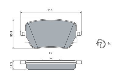 Mercedes A Serisi (177) A180d 1.5	 2018-2021 Bosch Arka Balata 113mm