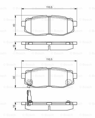 Subaru Outback 2.0D 2009-2015 Bosch Arka Balata NETPAR24463