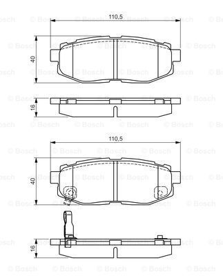 Subaru Outback 2.5 2009-2015 Bosch Arka Balata NETPAR24463