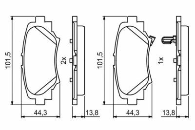 Mazda 3 1.5 2013-2021 Bosch Arka Balata WVA25878