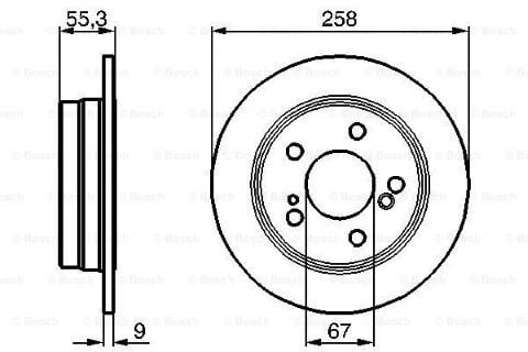 Mercedes 190 Serisi (201) 2.5 Dizel 1985-1993 Bosch Arka Disk 258mm 2 Adet