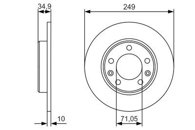 Peugeot 308 1.2 2014-2021 Bosch Arka Disk 249mm 2 Adet
