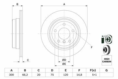 BMW 3 E93 320i 2.0 2007-2009 Bosch Arka Disk 300x20mm 2 Adet