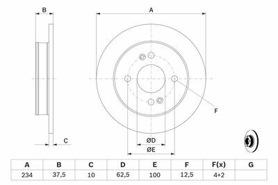Hyundai i10 1.1 2008-2010 Bosch Arka Disk 2 Adet