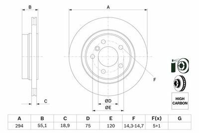 BMW 3 E46 325. 2.5 2002-2005 Bosch Arka Disk 294mm 2 Adet