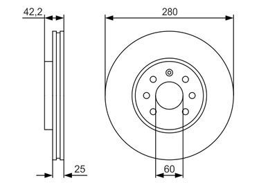 Opel Astra H 1.6 2004-2010 Bosch Ön Disk 280mm 4 Bijon 2 Adet