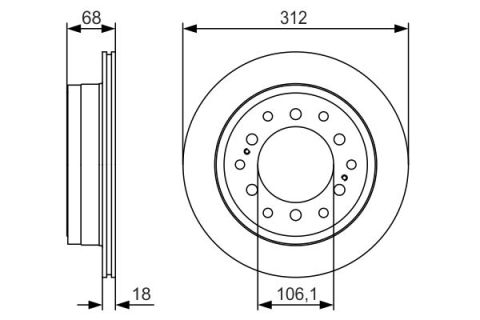 Toyota Land Cruiser 3.0D4D 2002-2010 Bosch Ön Disk 312mm 2 Adet