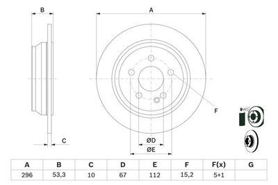 Mercedes Vito 115 CDI 2.1 2003-2010 Bosch Arka Disk 296mm 2 Adet