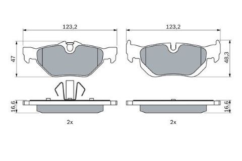 BMW 3 E90 318d 2.0 2007-2011 Bosch Arka Balata 23926