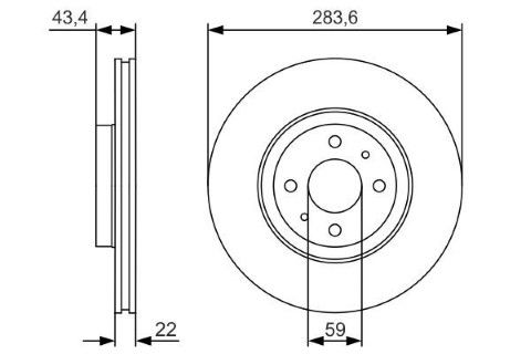 Lancia Delta 1.6MJ 2008-2010 Bosch Ön Disk 284mm 4 Bijon 2 Adet