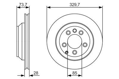 Porsche Cayenne 4.5T 2002-2007 Bosch Arka Disk 330mm 2 Adet