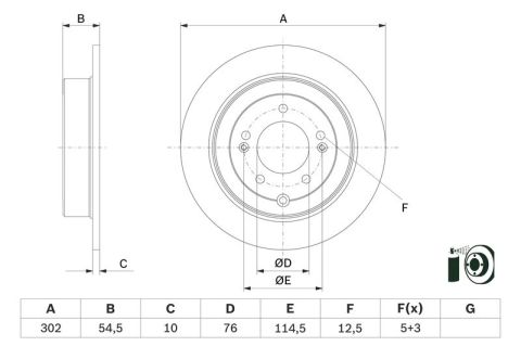 Hyundai Tucson 1.6T-GDI 2015-2018 Bosch Arka Disk 302mm 2 Adet