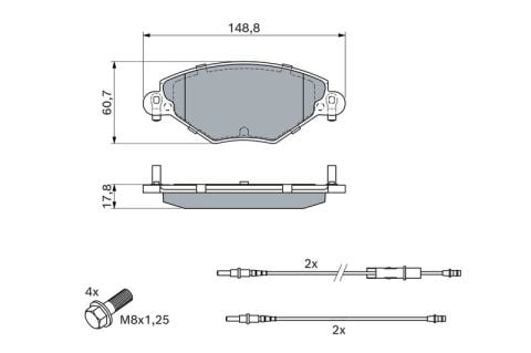 Citroen C5 1.6HDi 2004-2008 Bosch Ön Balata 23277