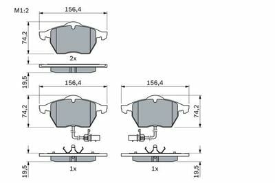 Volkswagen Passat 1.9TDI 1996-2005 Bosch Ön Balata WVA20676