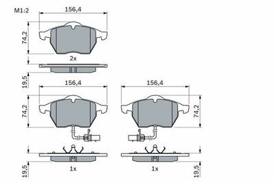Audi A6 1.8T 1998-2001 Bosch Ön Balata WVA20676