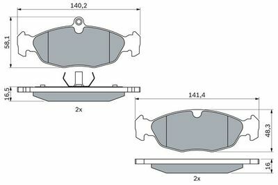 Opel Corsa B 1.5D 1996-2000 Bosch Ön Balata NETPAR21353