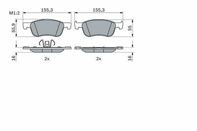 Ford Fiesta 1.1	 2017-2019 Bosch Ön Balata 22748