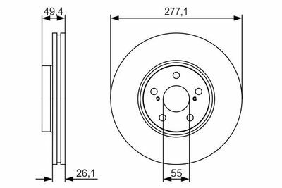 Toyota Avensis 2.0 2003-2008 Bosch Ön Disk 277mm 2 Adet
