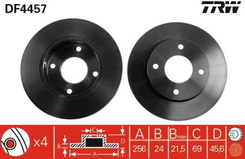 Mitsubishi Colt 1.5DI-D	 2004-2008 TRW Ön Disk 256mm 2 Adet